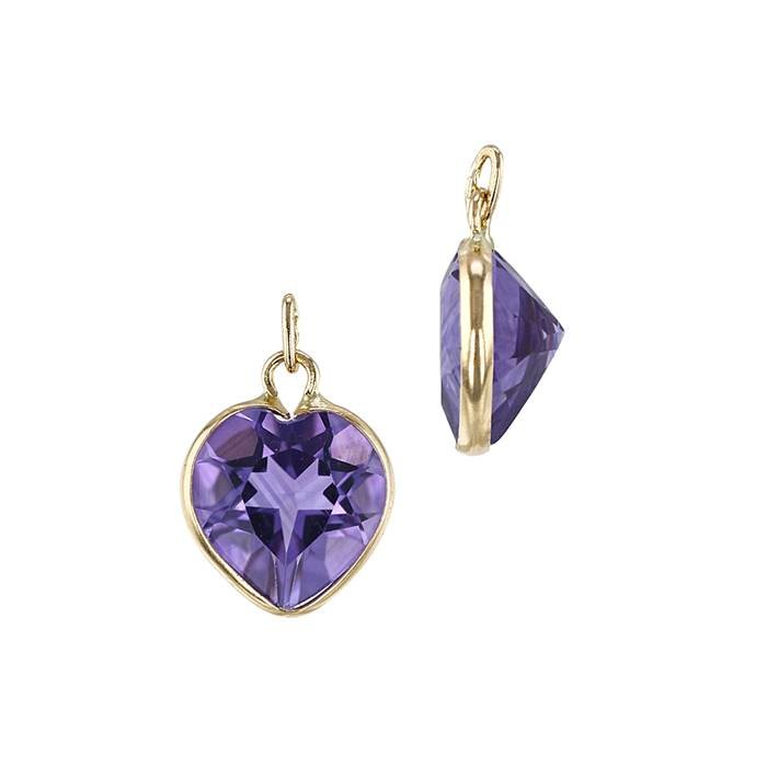 14ky 6mm heart amethyst charm february birthstone