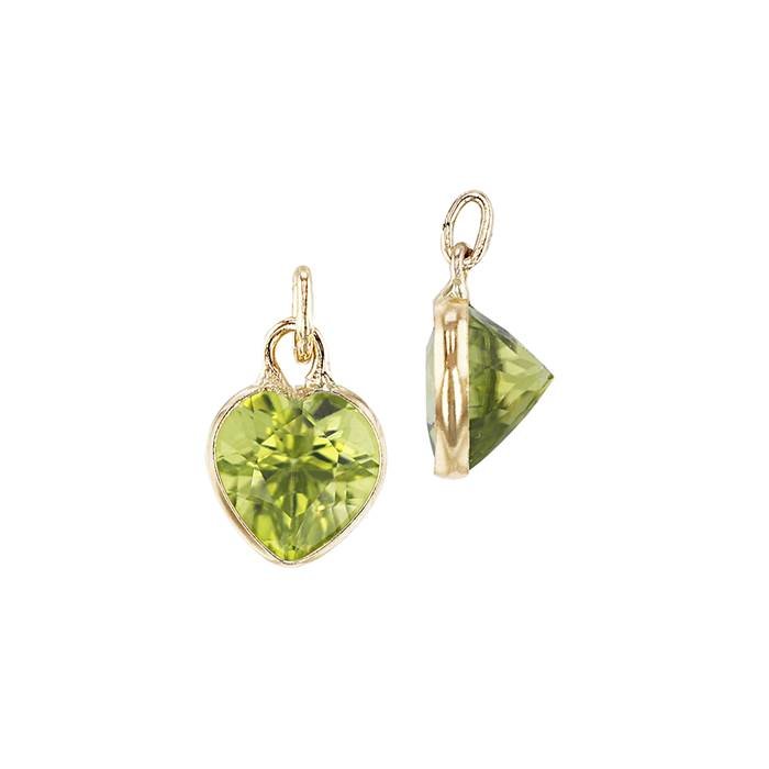 14ky 5mm heart peridot charm august birthstone