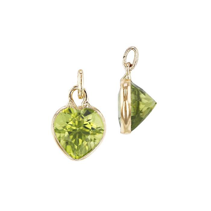 14ky 6mm heart peridot charm august birthstone