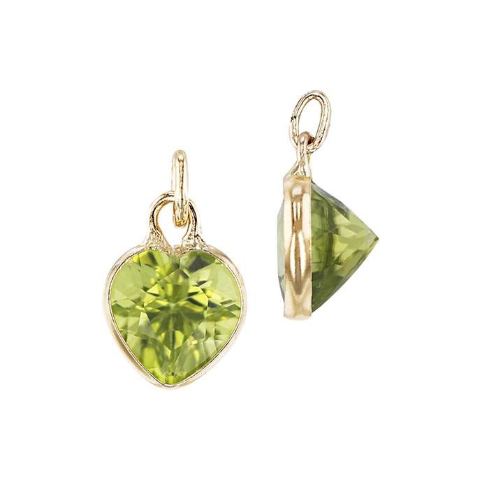 14ky 7mm heart peridot charm august birthstone