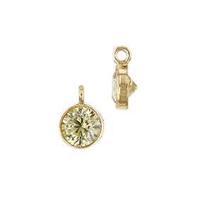 Gold Filled Topaz Cubic Zirconia Bezel Set Charm