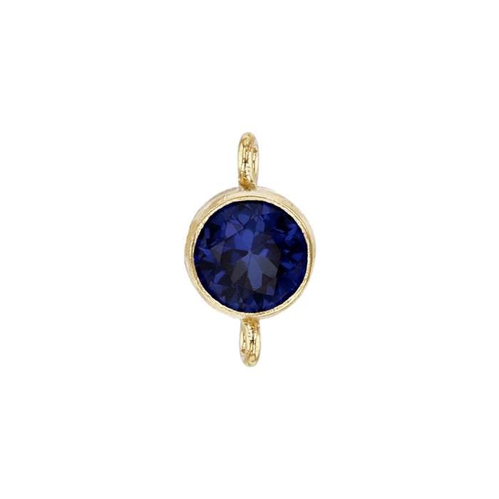 gf 3mm sapphire bezel set cubic zirconia connector