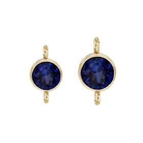 Gold Filled Sapphire Cubic Zirconia Bezel Set Connector