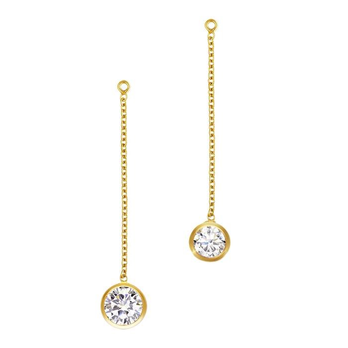 Gold Filled Cubic Zirconia Cable Chain Drop