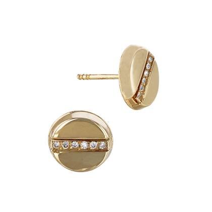 14K Diamond Screw Top Earring