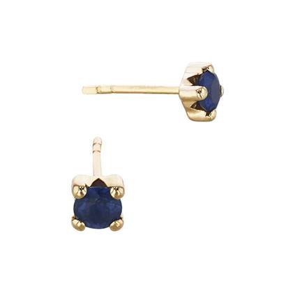 14K 4 Prong Setting Sapphire Solitaire Stud Earring