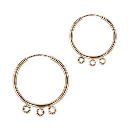 Gold Filled Endless Hoop Earring With 3 Rings