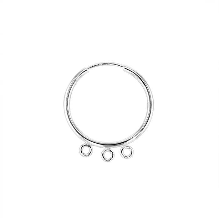 ss 17mm endless hoop earring with 3 ring