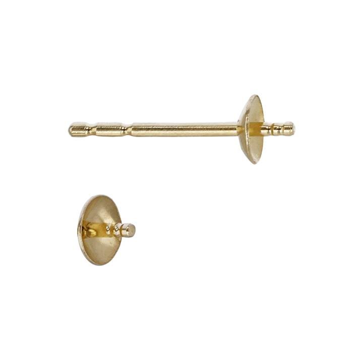 14ky 4mm cup pearl stud earring