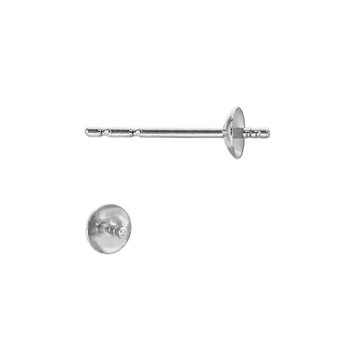 14kw 3mm cup light weight pearl stud earring