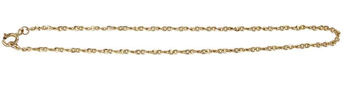 14ky 7 inches 1.2mm chain width twisted flat cable chain bracelet