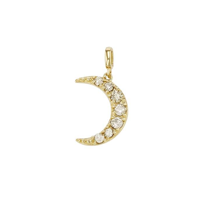 14ky 4x6mm 3dia.018ct diamond crescent moon charm