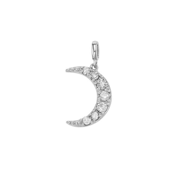 14kw 4x6mm 3dia.018ct diamond crescent moon charm