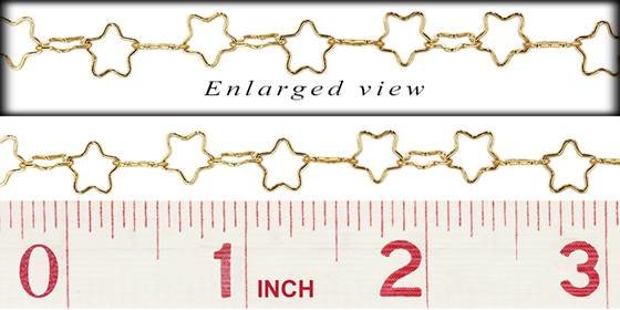 gold filled 8.0mm chain width star chain