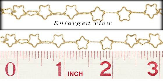 gold filled 8.0mm chain width flat star chain