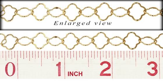 gold filled 10.4mm chain width flat flower chain