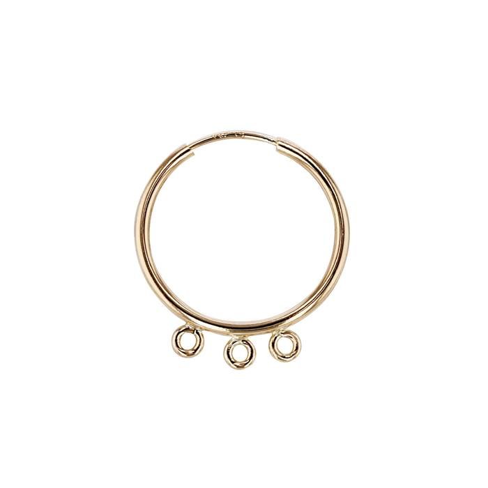 gf 20mm endless hoop earring with 3 ring