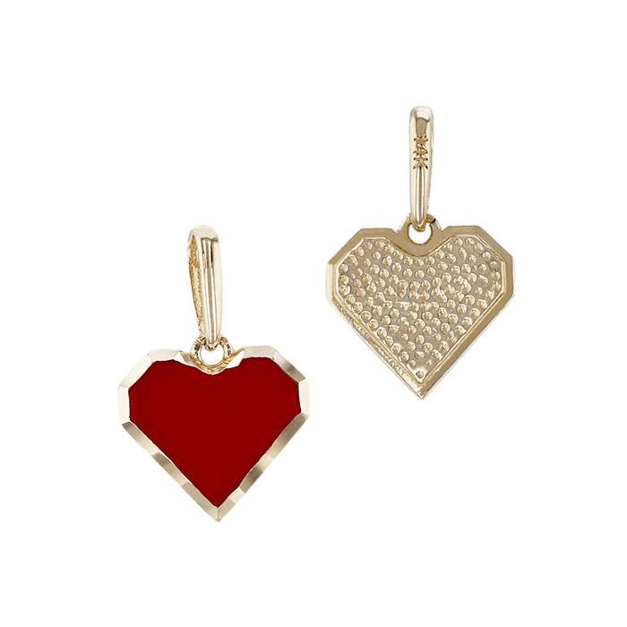 14ky 9mm red heart charm