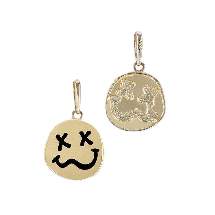 14ky 10mm emoticon confused face charm