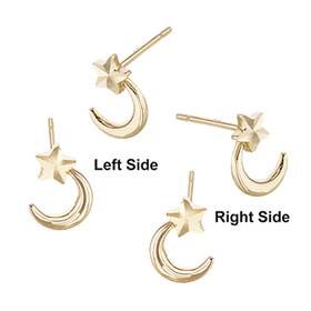 14K Moon And Star Stud Earring (Left And Right Side)