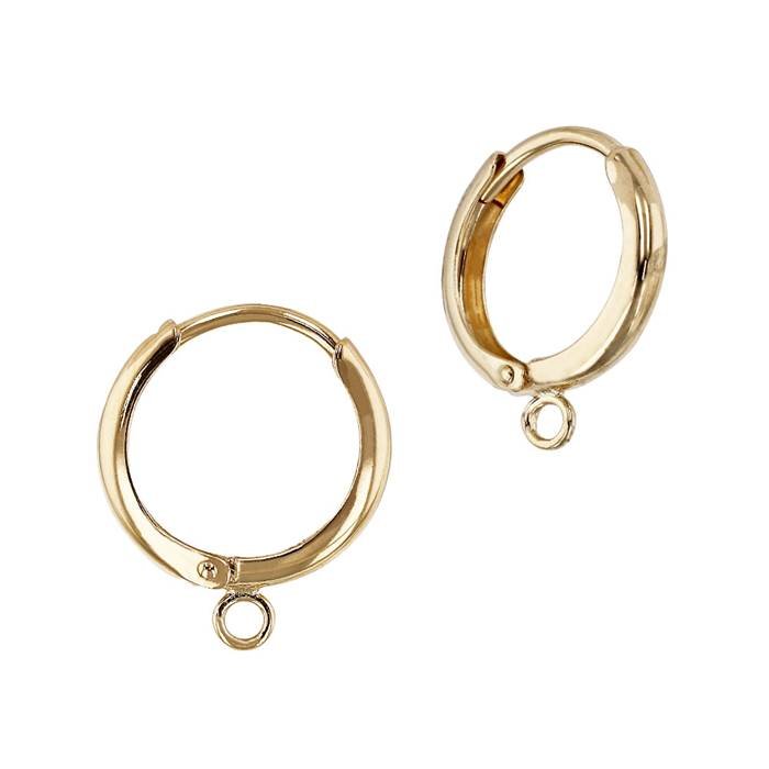 14ky 13mmx1.8mm click huggie earring with closed ring