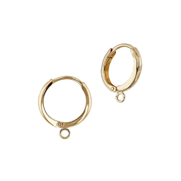 14ky 10mm click huggie earring with open ring