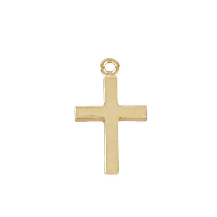 14ky 8.8x5.8mm flat cross charm