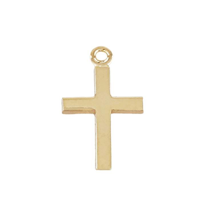 14ky 10.5x7.7mm flat cross charm