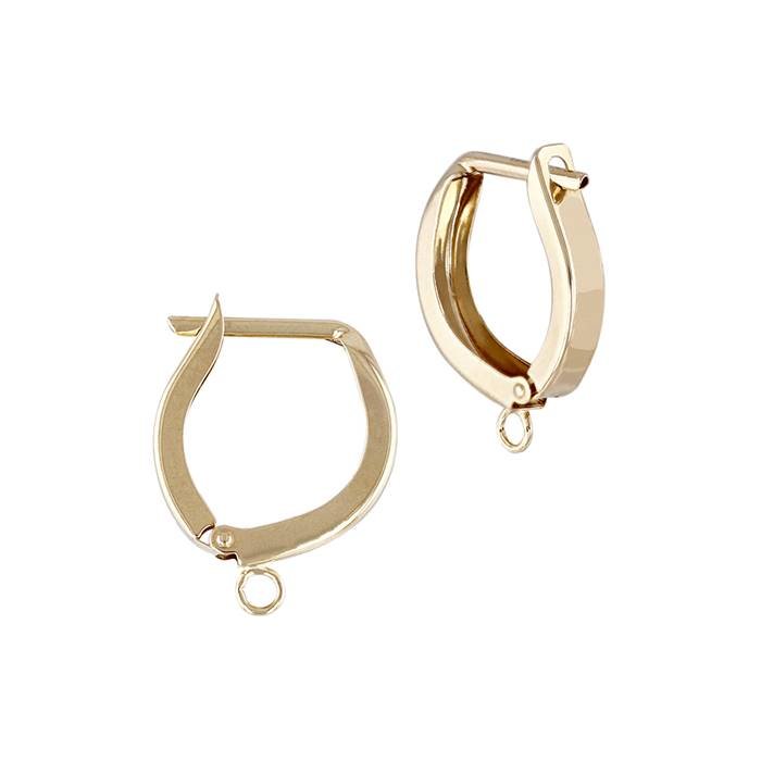 14ky 12mm u-leverback earring with open ring