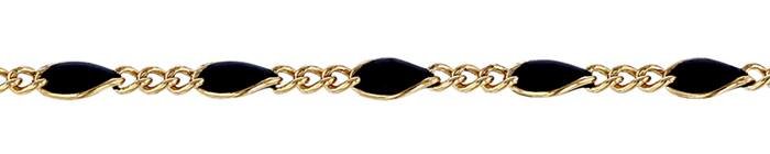 Gold Filled Curb Link Black Enamel Chain