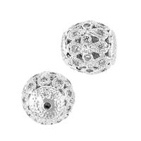 Rhodium Plated Silver Cubic Zirconia Beads