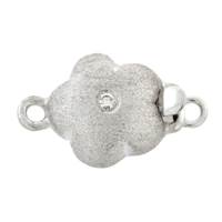 14KW 8mm Diamond Accent Matt Flower Clasp