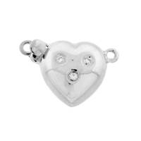 14KW 10mm Diamond Accent Heart Clasp