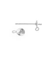 Sterling Silver 4mm CUP Pearl Earring With Jump Ring