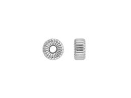 Sterling Silver 5.3mm Corrugated Roundel Bead