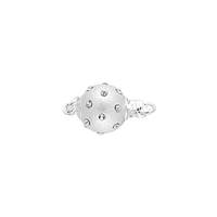 Sterling Silver 6mm Rhinestone Satin Ball Clasp