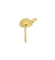 Vermeil 6mm Half Round Ball Earring With Loop