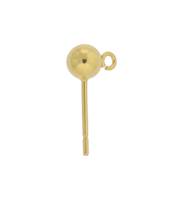 Vermeil 5mm Ball Earring With Loop