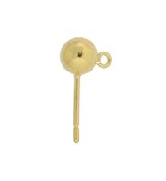 Vermeil 6mm Ball Earring With Loop