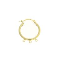 Vermeil 20mm Hoop Earring With Three Loop