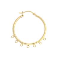 Vermeil 30mm Hoop Earring With Seven Loops