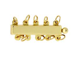 14KY 4X21mm 5 Strands Multi-Strand Bar Clasp