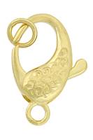 Vermeil 23X15mm Scroll Oval Trigger Clasp