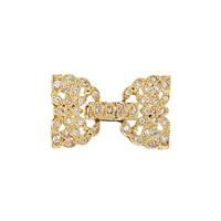 26X17mm Cubic Zirconia Multi-Strand Fold Over Clasp