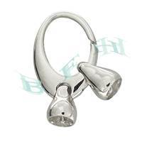 Rhodium Sterling Silver 25X17mm Oval Trigger Clasp