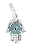 14KW 12MM 5PTS/16PCS TURQUOISE EVIL EYE DIAMOND HAMSA