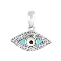 14KW 13X7MM 7PTS/24PCS TURQUOISE EYE CHARM