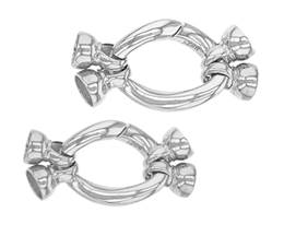 Rhodium Sterling Silver 21X17mm Twisted Oval Trigger Clasp