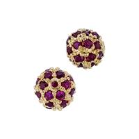 Vermeil 10mm Red Cubic Zirconia Ball Bead