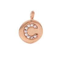 8mm Disc Cubic Zirconia Initial C Charm